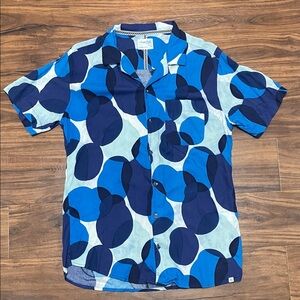 Sovereign Code Vintage Style Blue and Navy Patterned Shirt
